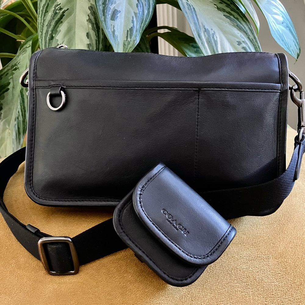 COACH Black #C8139 Heritage Convertible Crossbody with Hybrid Pouch